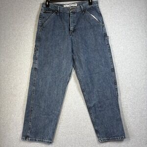 Mens Carpenter Jeans 34x30 Medium Wash Denim Work Bailey's Pt Straight Leg